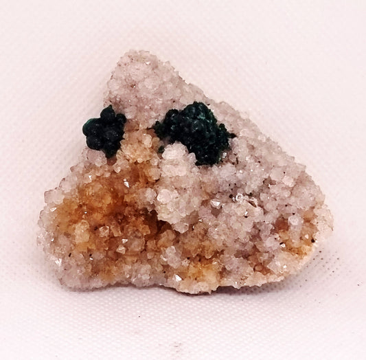 RARE BALL MALACHITE ON DRUZY QUARTZ 64 g