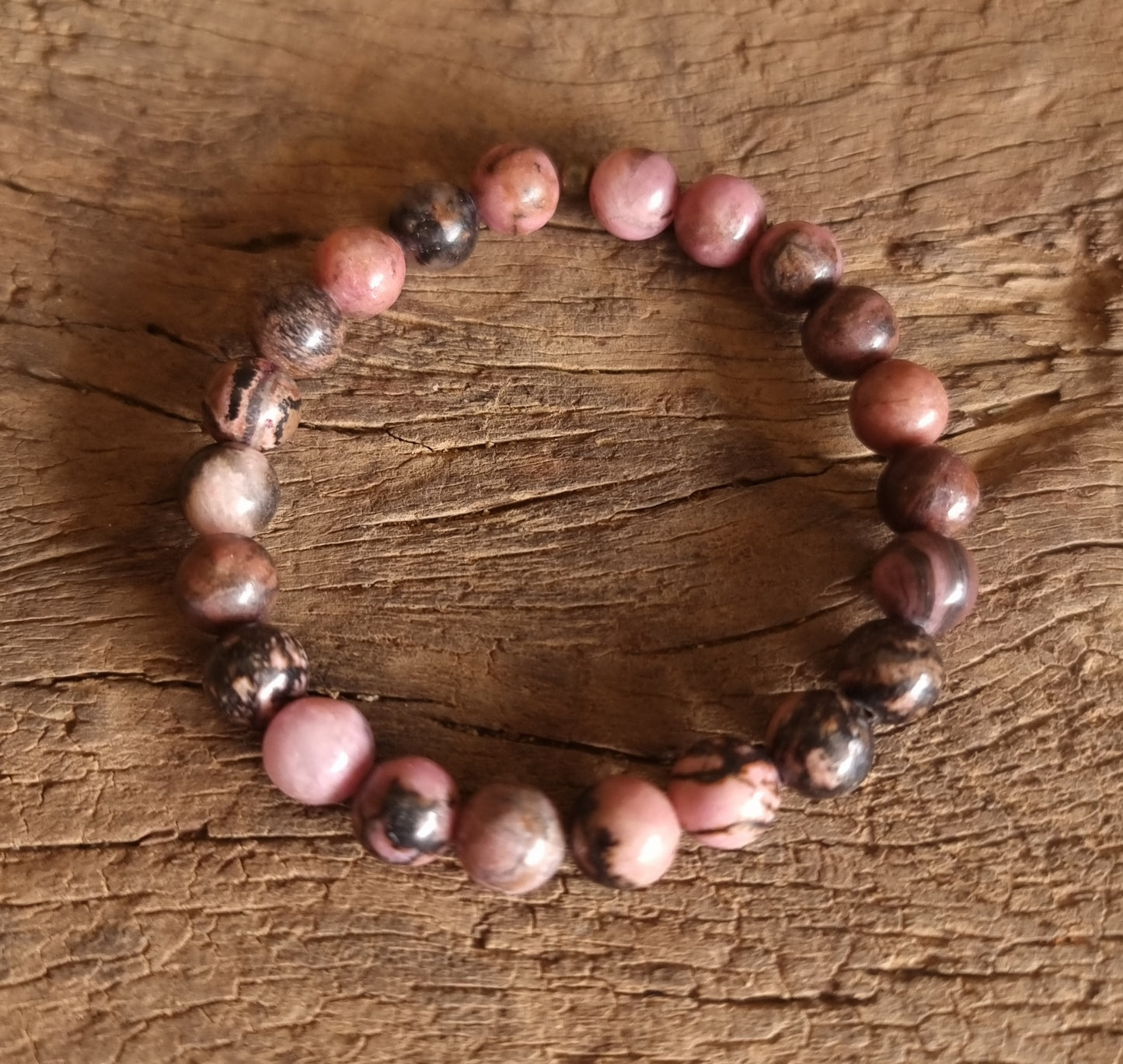 RHODONITE ENERGY BRACELET 8 mm - HEART HEALER