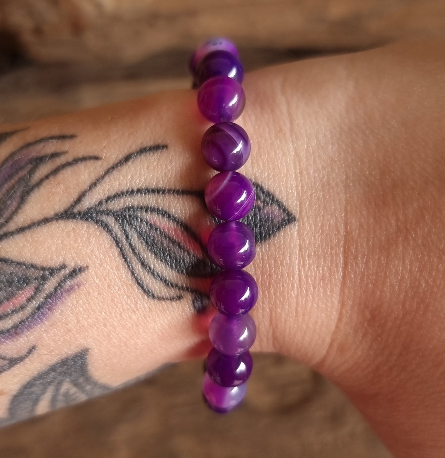 PURPLE AGATE BRACELET 8 mm - SELF CONFIDENCE