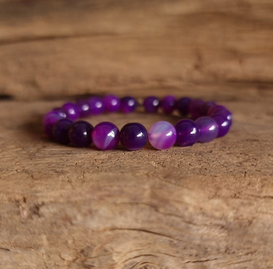 PURPLE AGATE BRACELET 8 mm - SELF CONFIDENCE