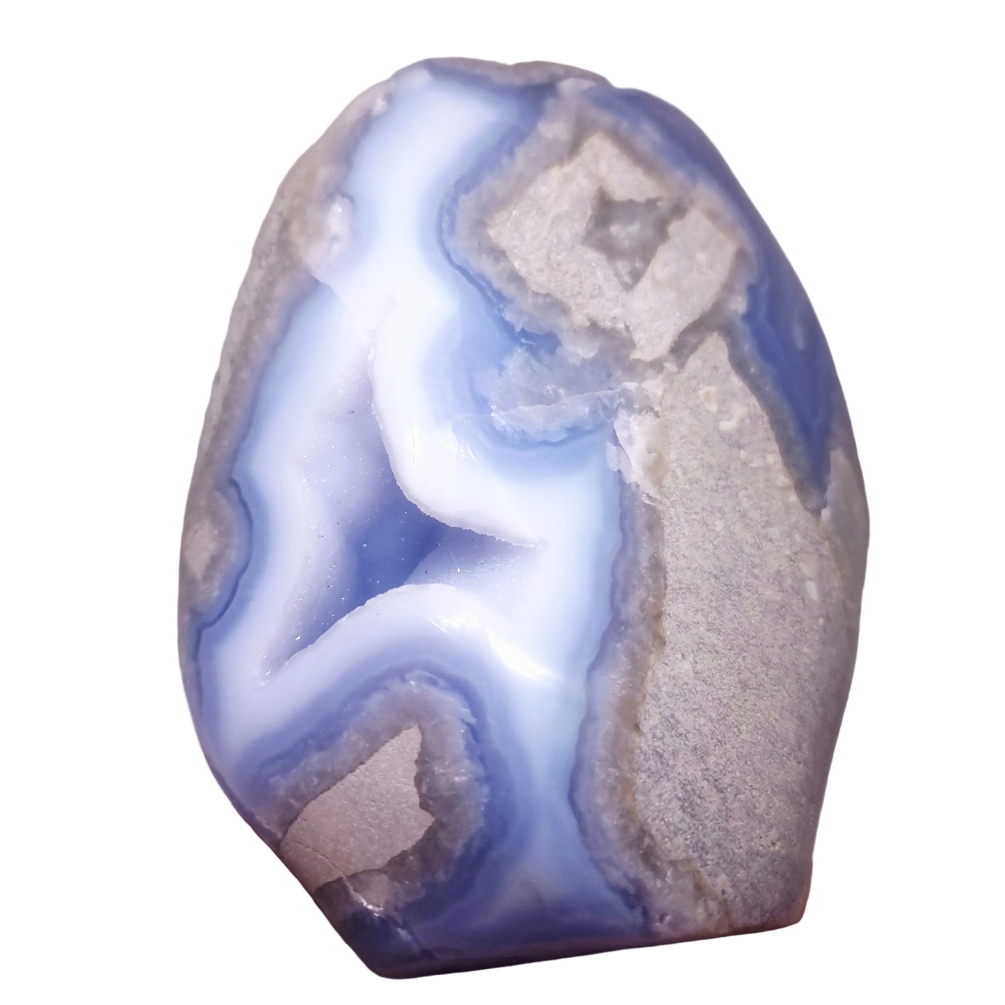 BLUE LACE AGATE POLISHED FREEFORM 1.46 kg - COMMUNICATION & COURAGE