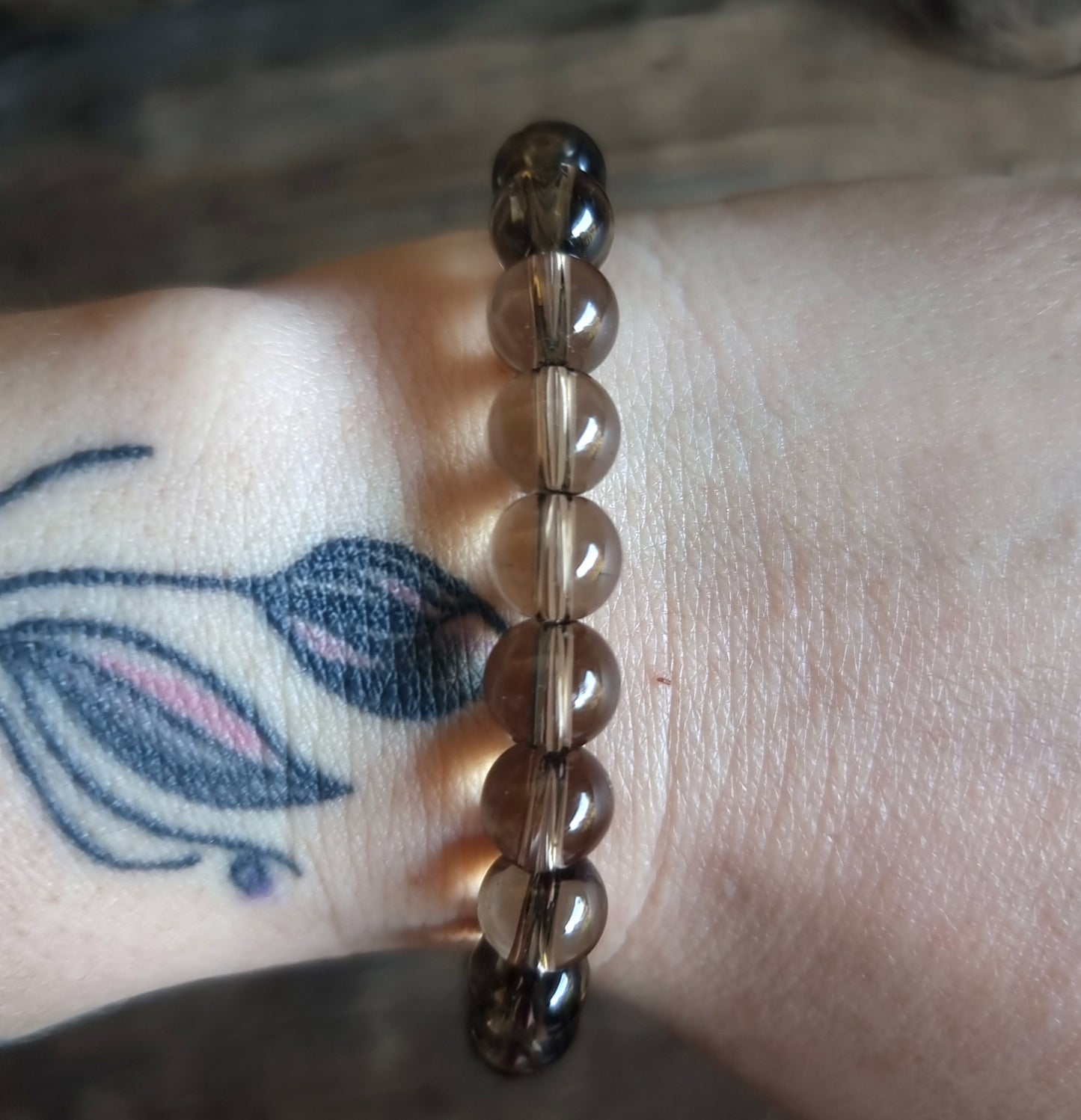 SMOKY QUARTZ ENERGY BRACELET 8 mm - GROUNDING