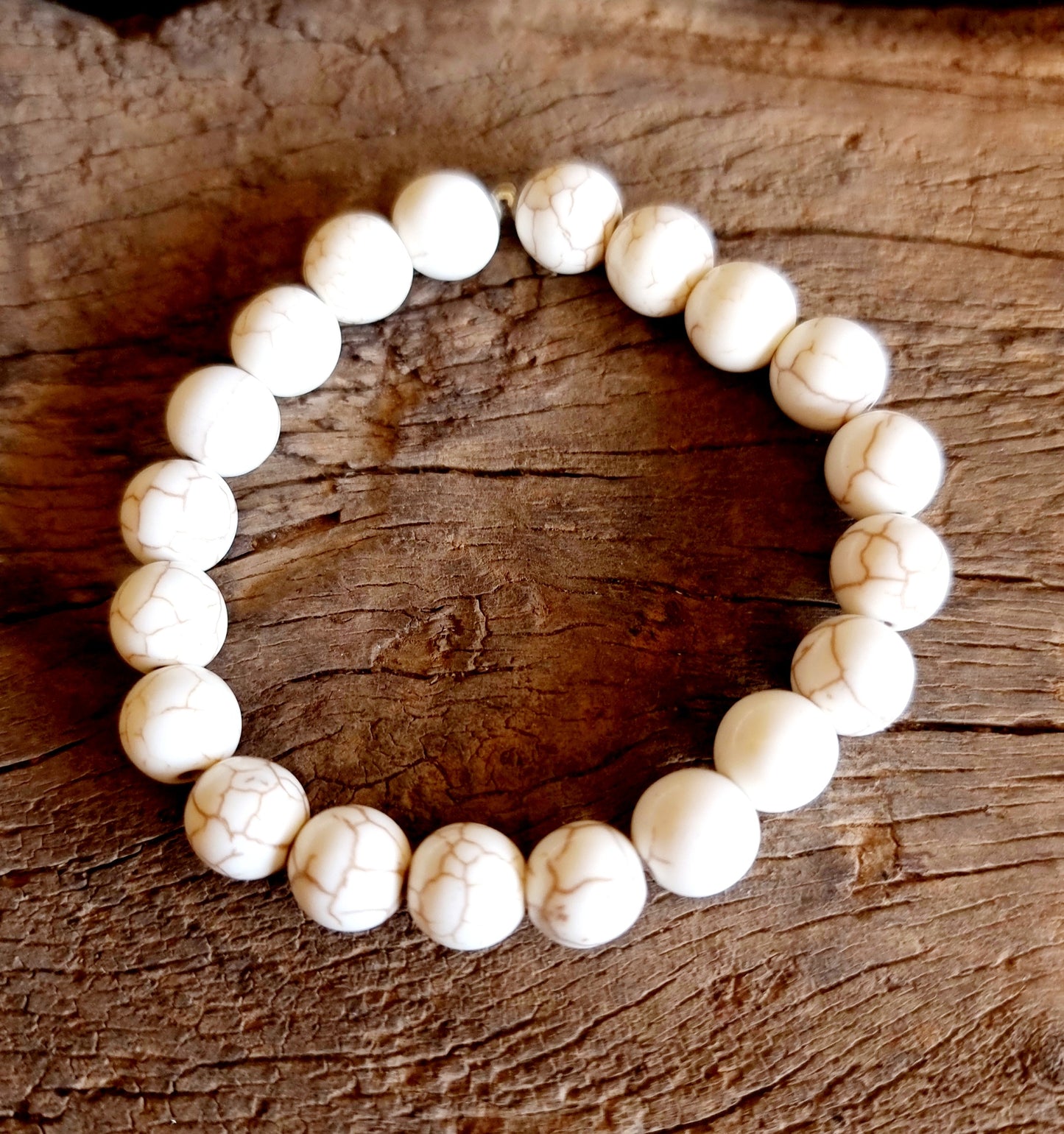 WHITE HOWLITE ENERGY BRACELET 10 mm - HIGHER REALMS