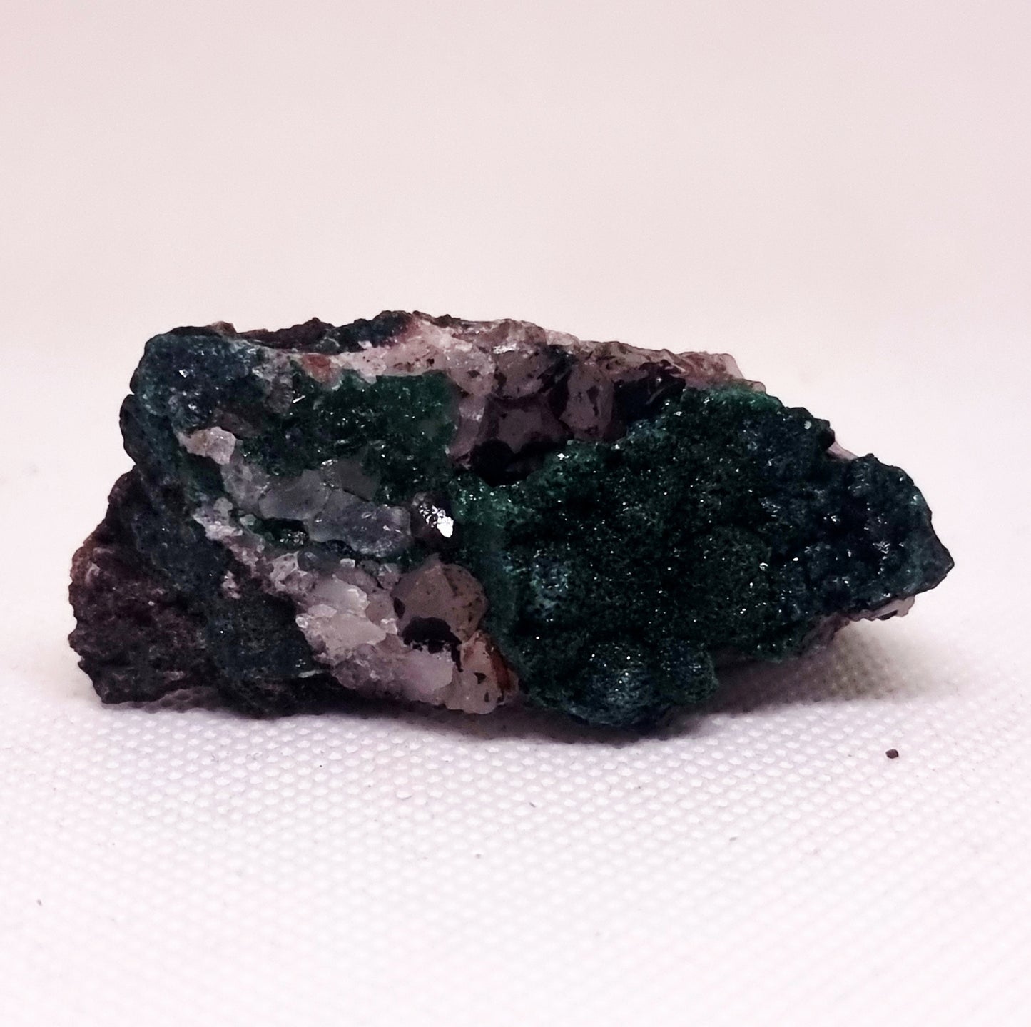 RARE BALL MALACHITE ON DRUZY QUARTZ 42 g