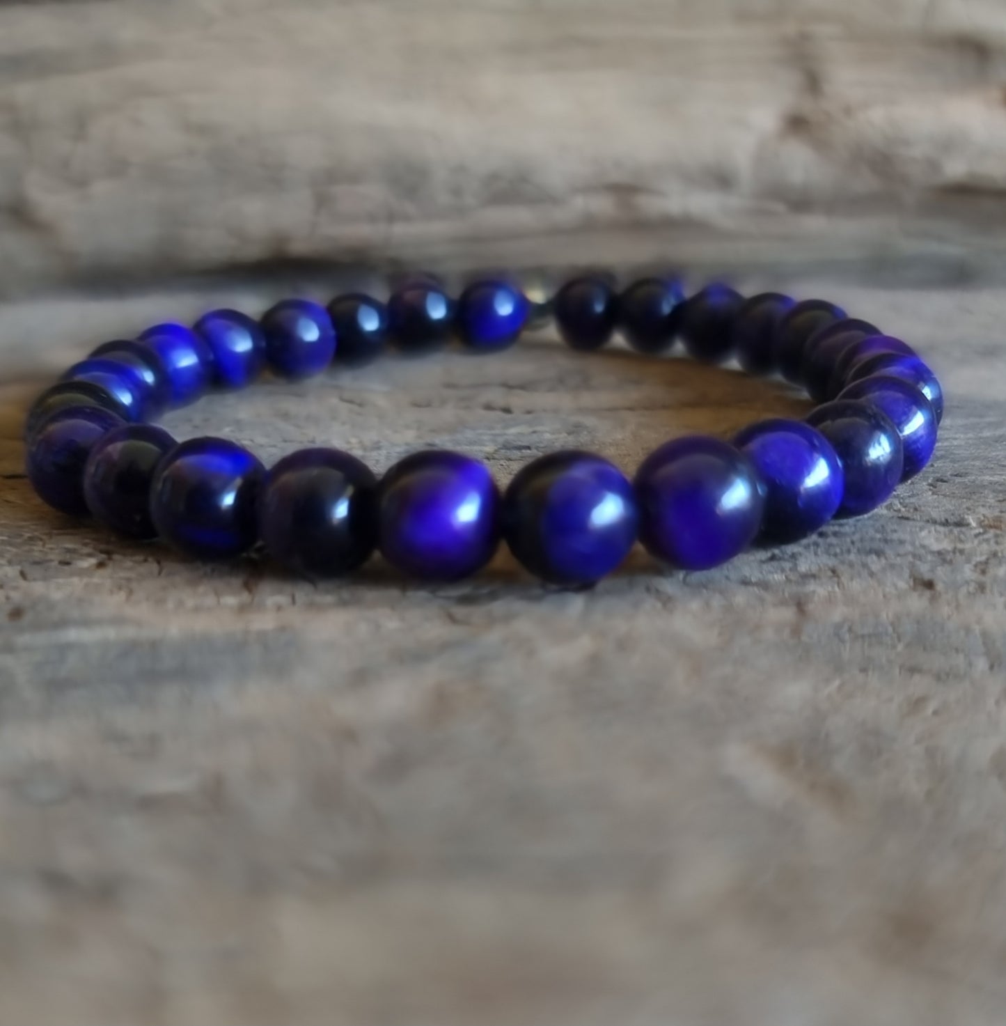 TIGER EYE PURPLE ENERGY BRACELET 6 mm - PROTECTION