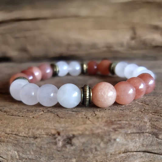 STRAWBERRY & ROSE QUARTZ BRACELET - SELF LOVE