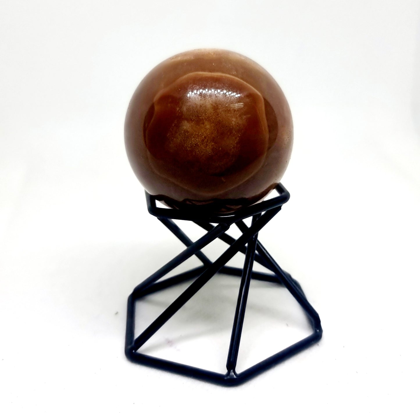 POLISHED CARAMEL SWIRL ARAGONITE SPHERE 129 g - PATIENCE