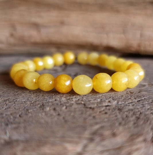 YELLOW CHALCEDONY ENERGY BRACELET 8 mm - SPIRITUAL BALANCE