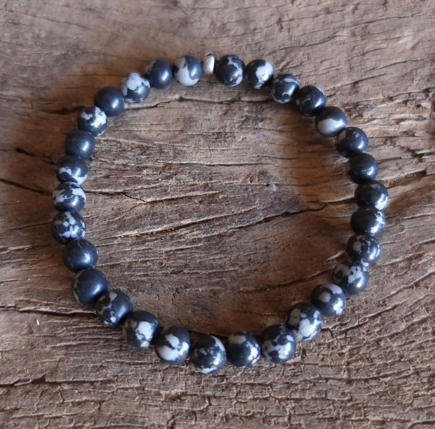 SNOWFLAKE OBSIDIAN ENERGY BRACELET 6 mm - GROUNDING