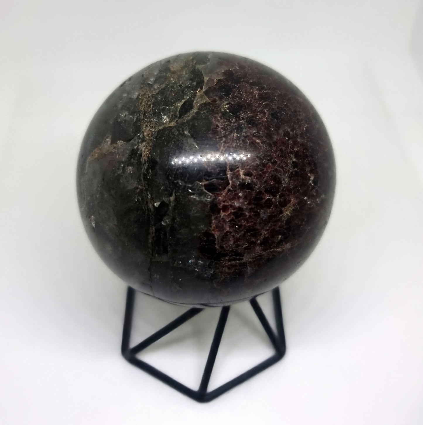 POLISHED RED GARNET SPHERE - LOVE & CREATIVITY