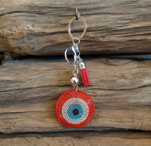 EVIL EYE PROTECTION KEYRING RED - AGAINST EVIL EYE