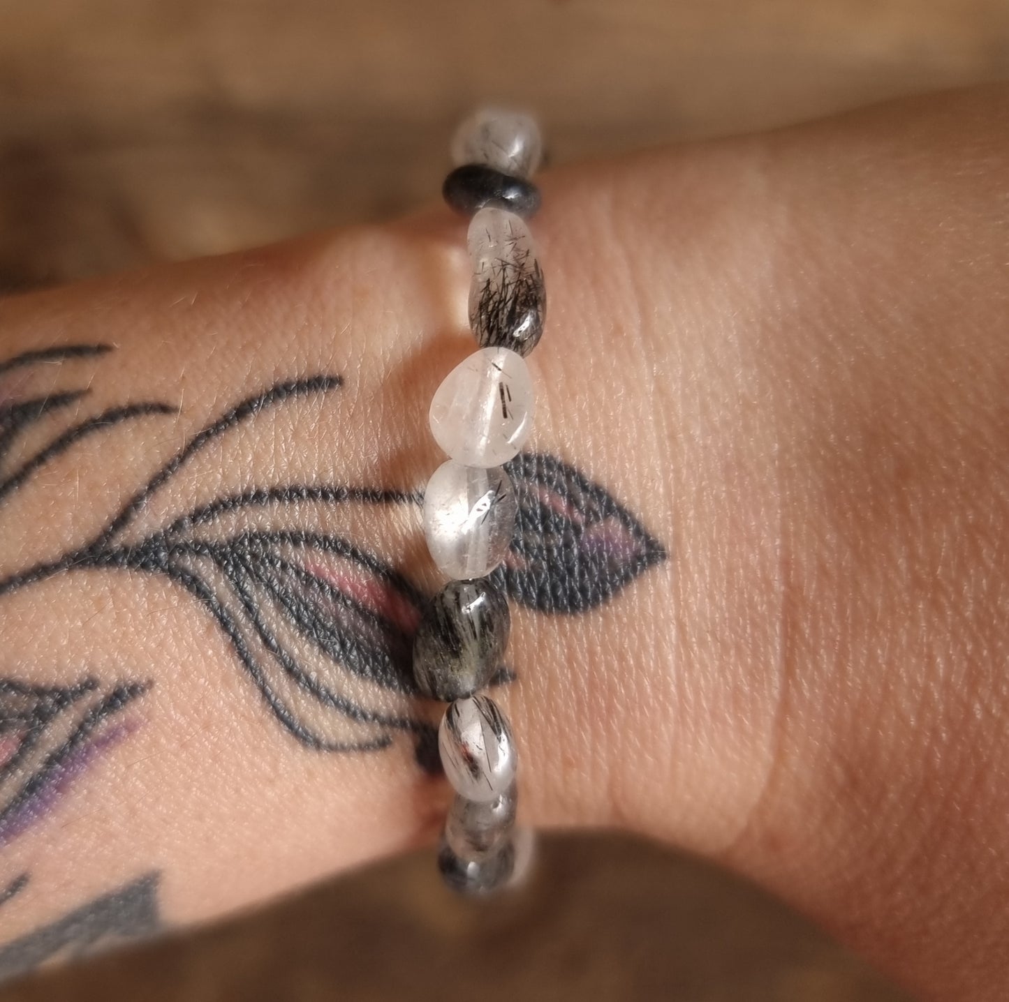 TOURMALATED QUARTZ NUGGET BRACELET - PROTECTION