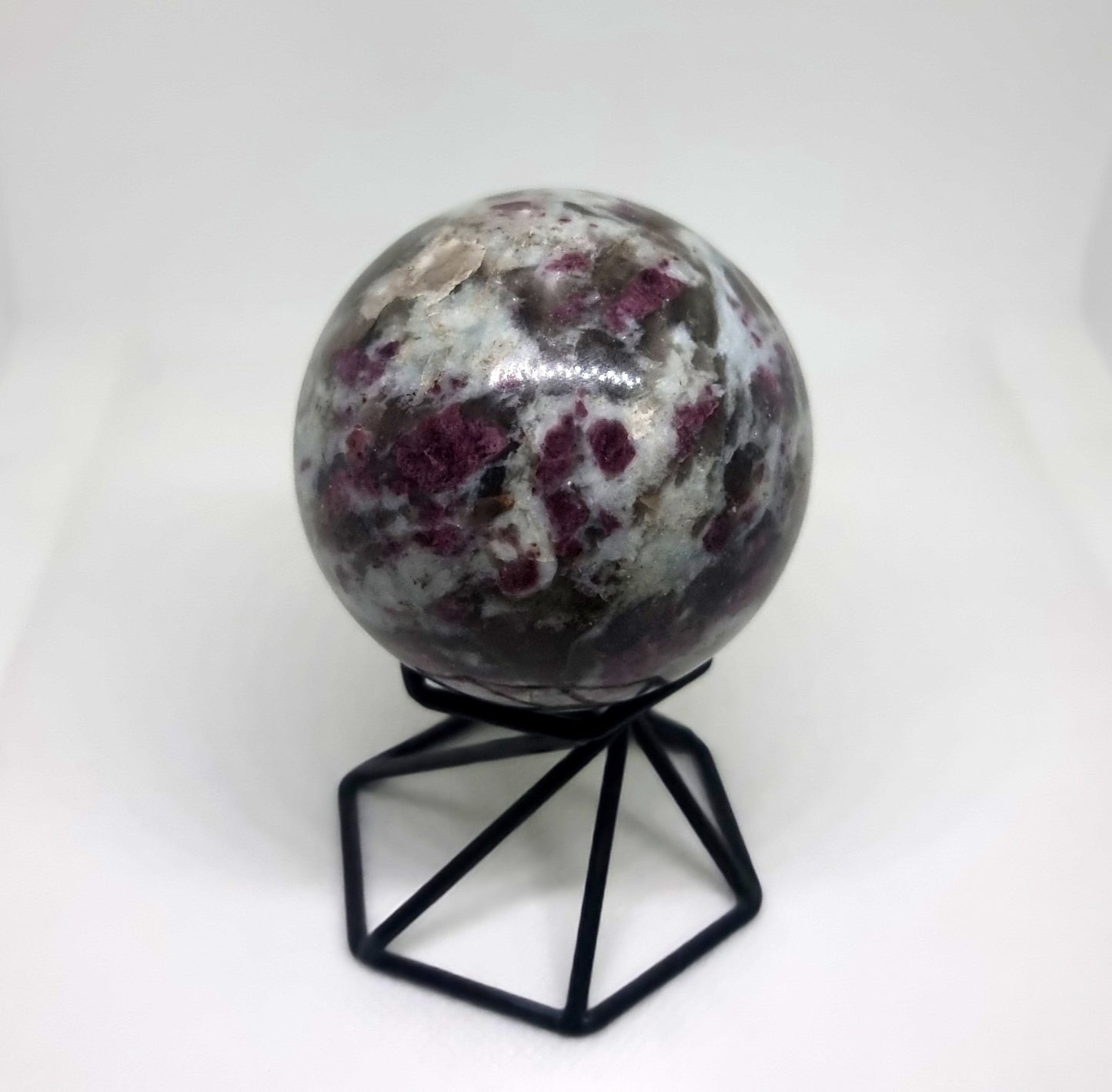 POLISHED PINK RUBELITE TOURMALINE SPHERE 5cm - SELF CONFIDENCE