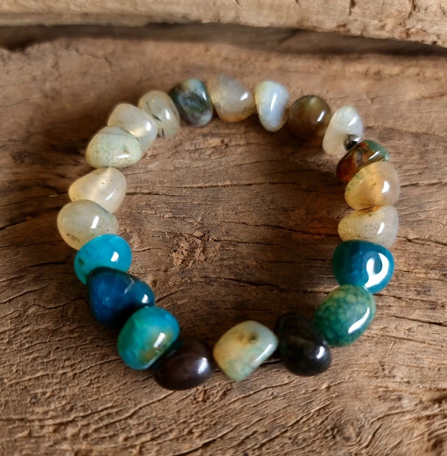 GREEN AGATE NUGGET BRACELET - PROTECTION