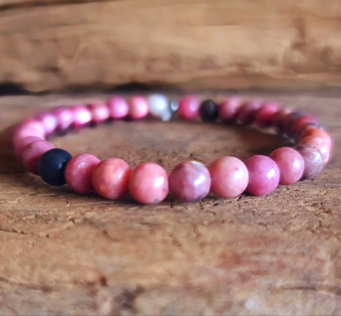 RHODONITE ENERGY BRACELET 6 mm - HEART HEALER