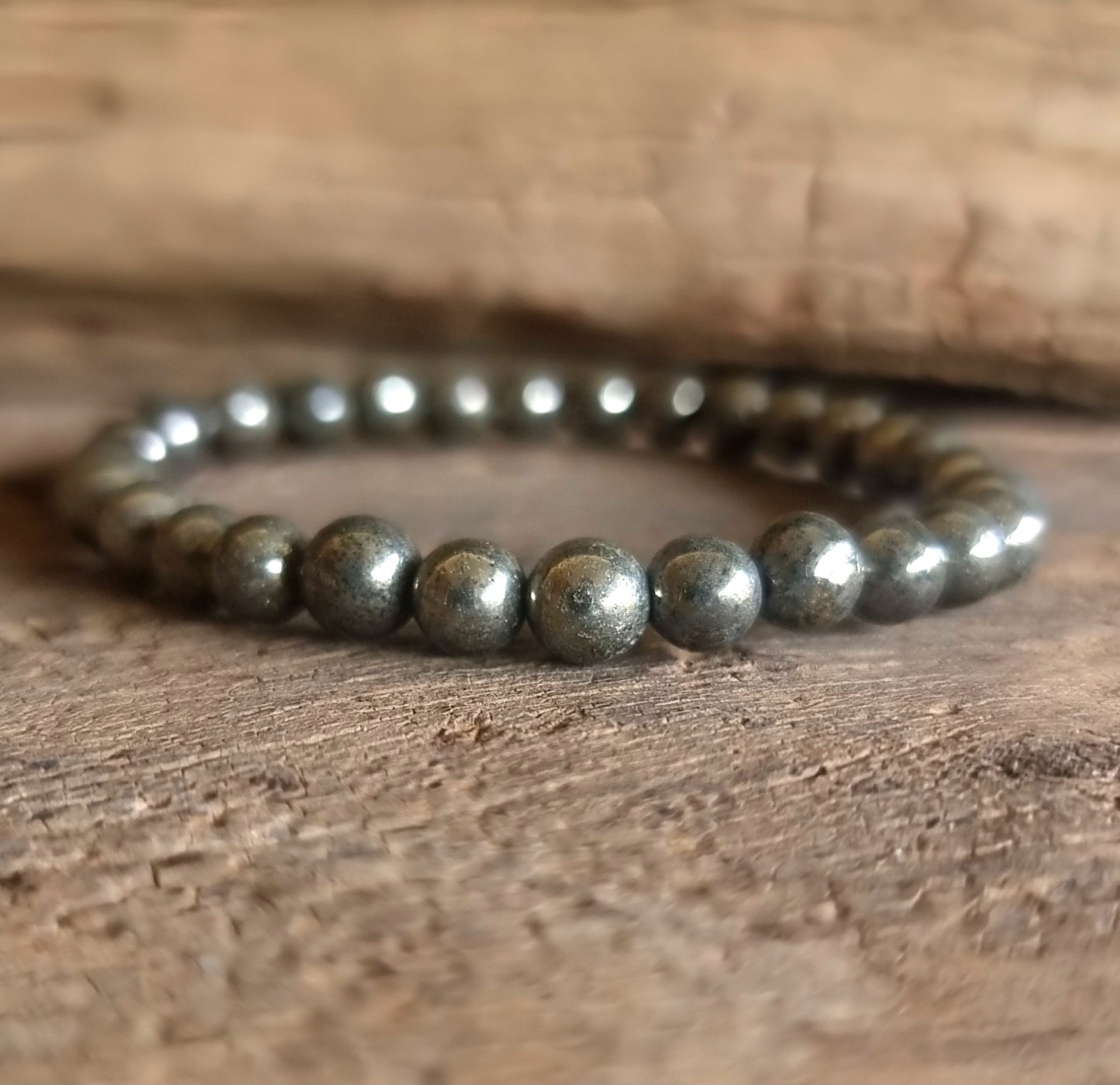 PYRITE ENERGY BRACELET 6 mm - WEALTH & ABUNDANCE