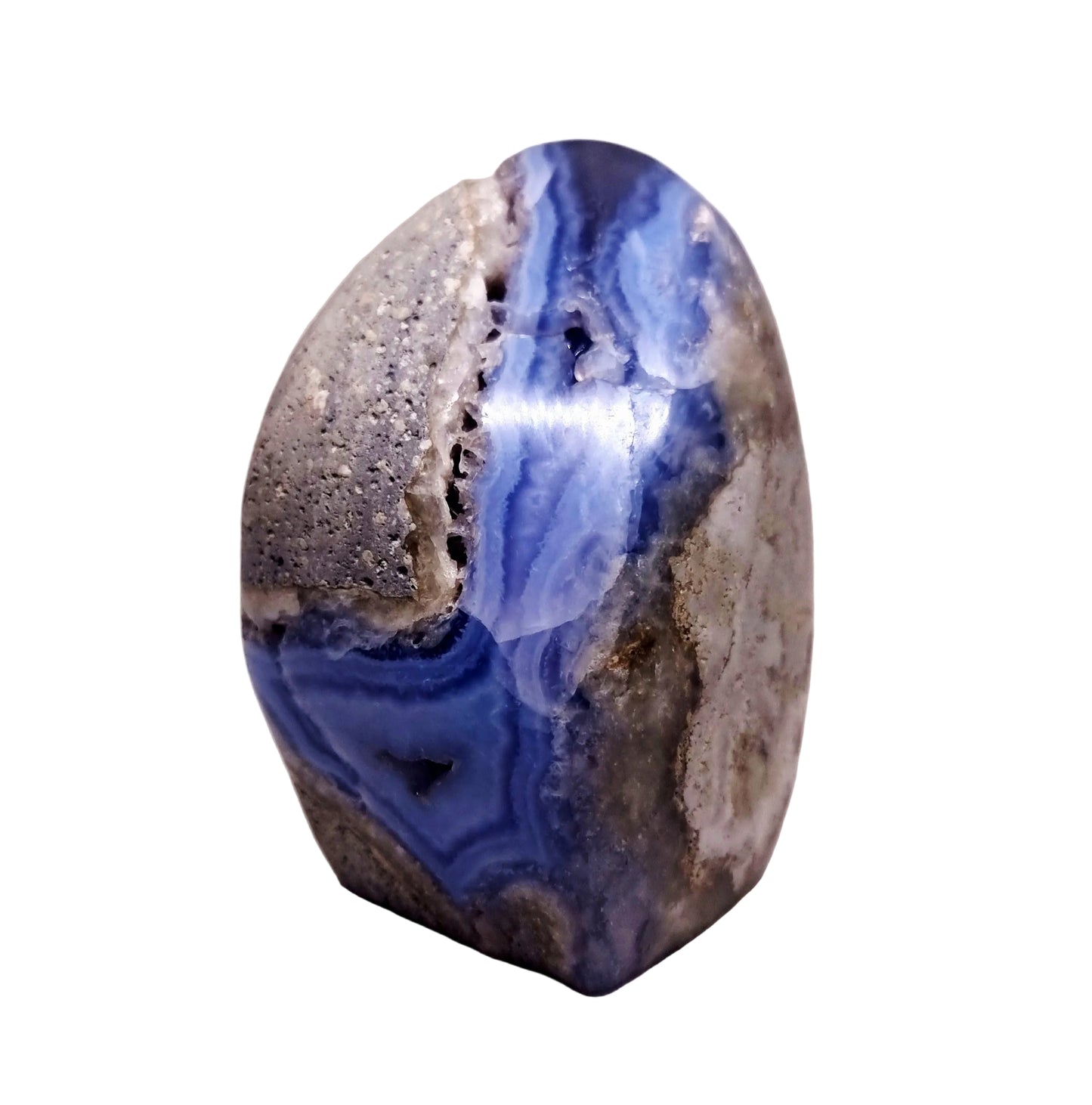 BLUE LACE AGATE POLISHED FREEFORM 1.2 kg - COMMUNICATION & COURAGE