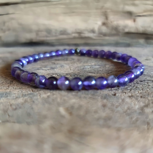 AMETHYST ENERGY BRACELET 4mm - INTUITION AND PROTECTION