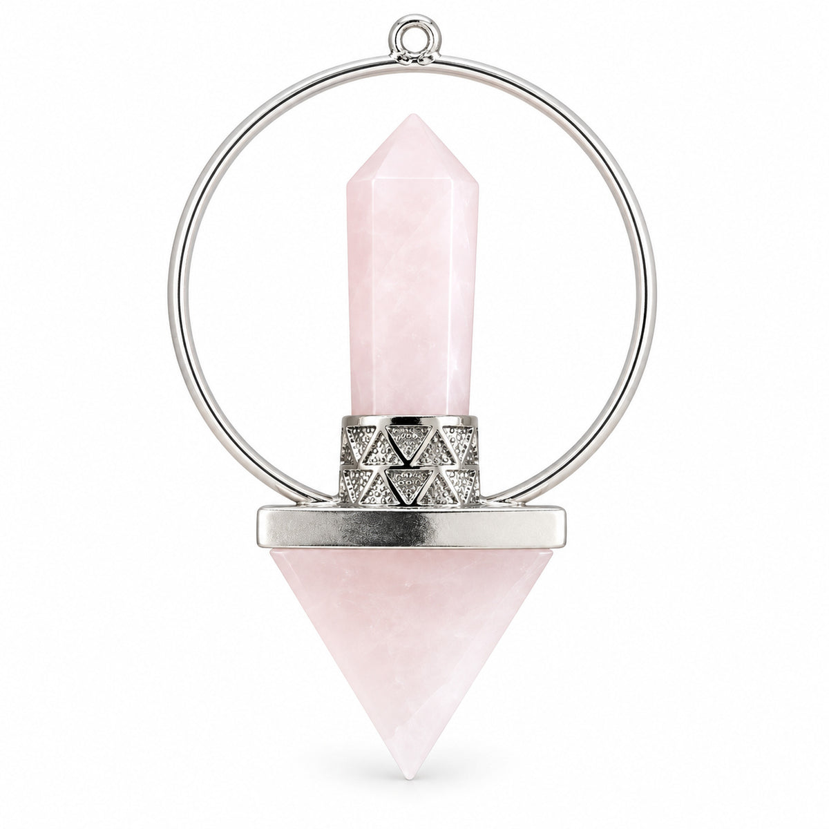 ROSE QUARTZ PYRAMID PENDULUM