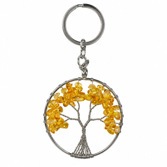 Citrine Tree Of Life Keychain - Wildlings Crystals South Africa
