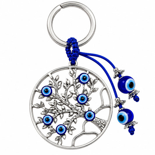 Tree Of Life Evil Eye Protection Keychain - Wildlings Crystals South Africa