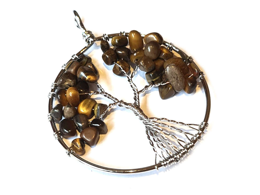 TIGER EYE TREE OF LIFE PEMDANT- COURAGE & PROTECTION