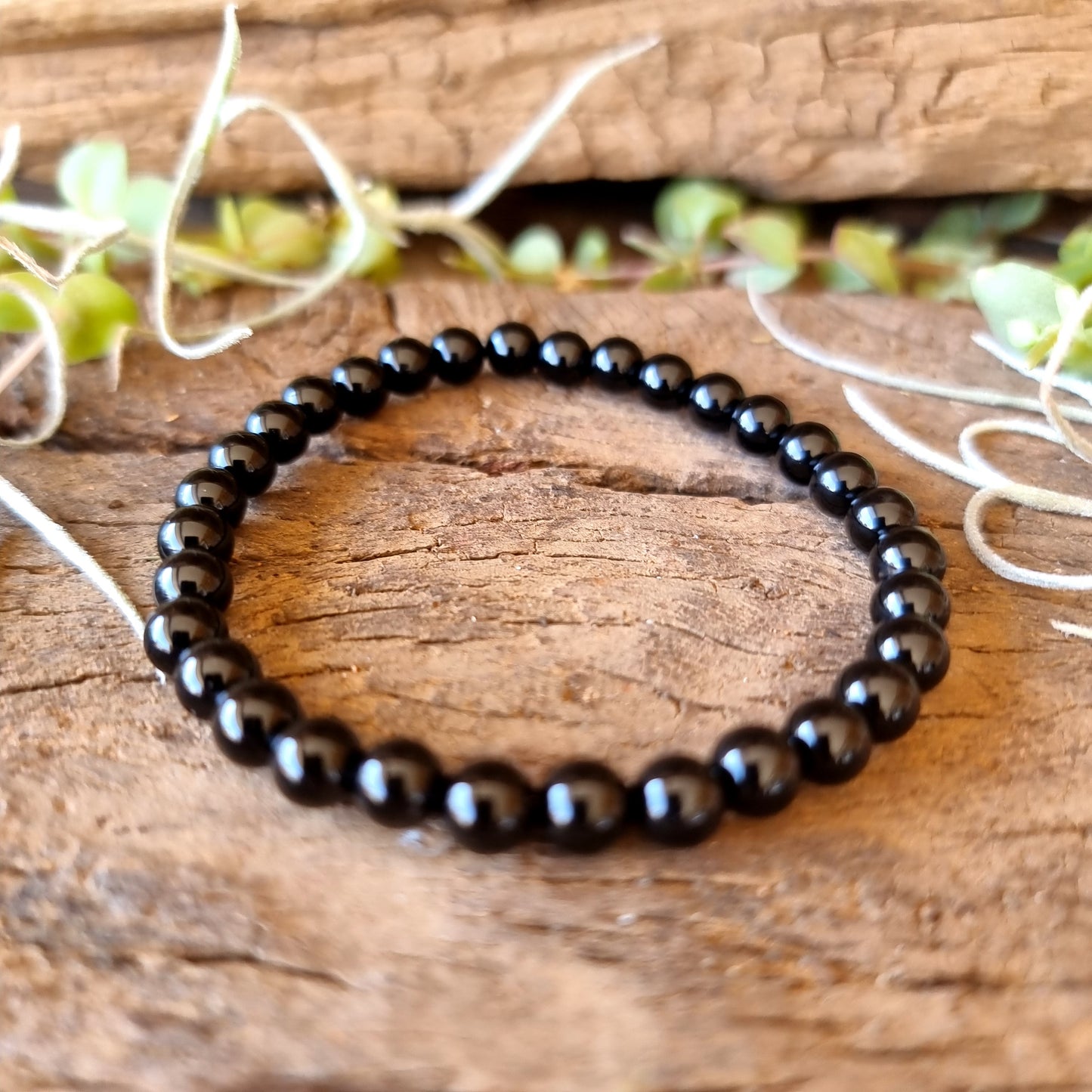 BLACK AGATE  BRACELET 6mm - PROTECTION