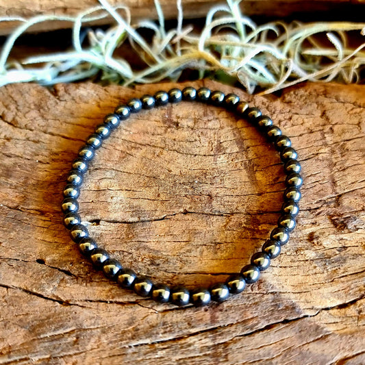 HEMATITE BLACK BRACELET 2mm - GROUNDING