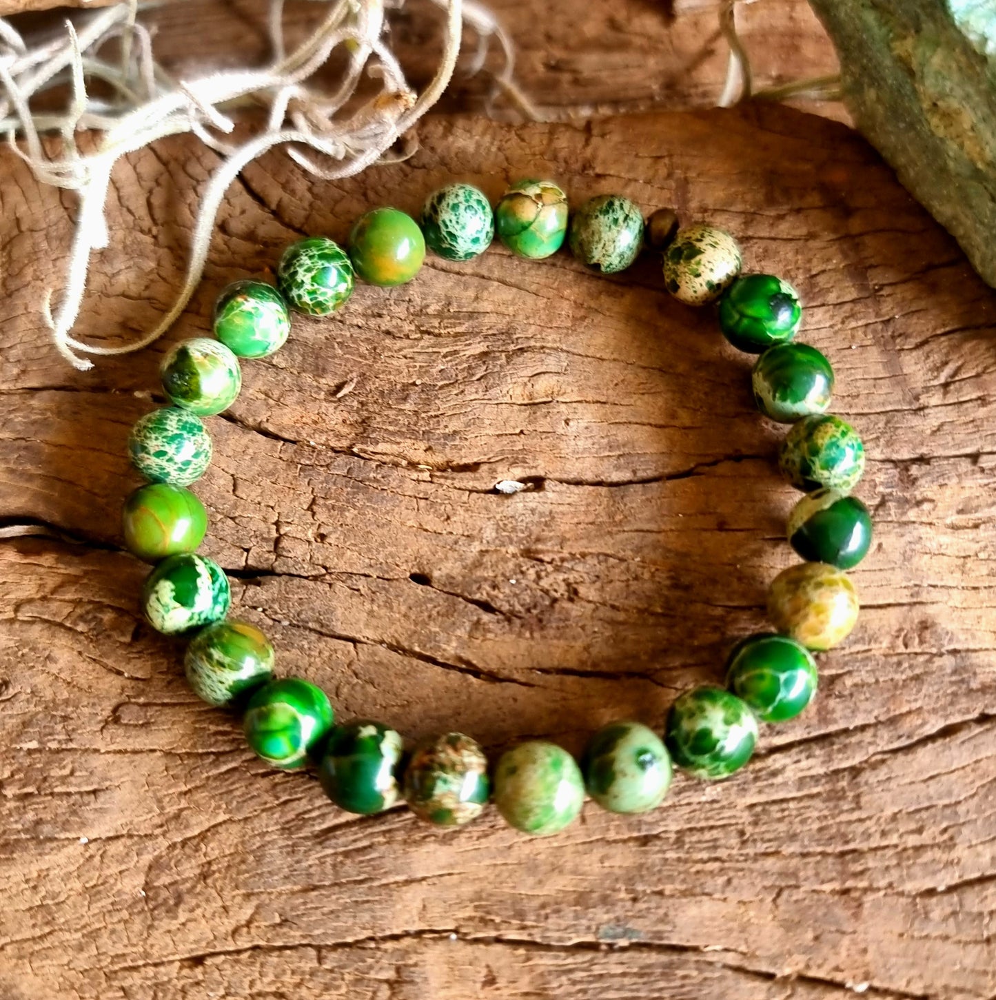 GREEN IMPERIAL PINEJASPER BRACELET 8mm - SPIRITUAL GROWTH