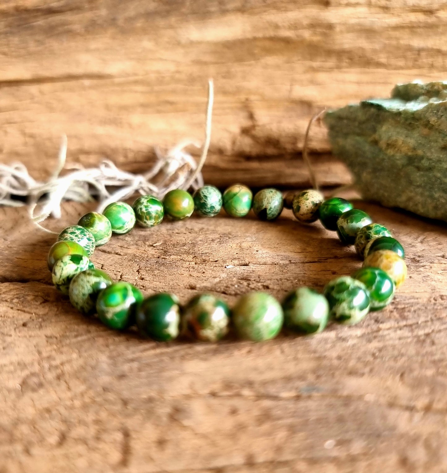 GREEN IMPERIAL PINEJASPER BRACELET 8mm - SPIRITUAL GROWTH