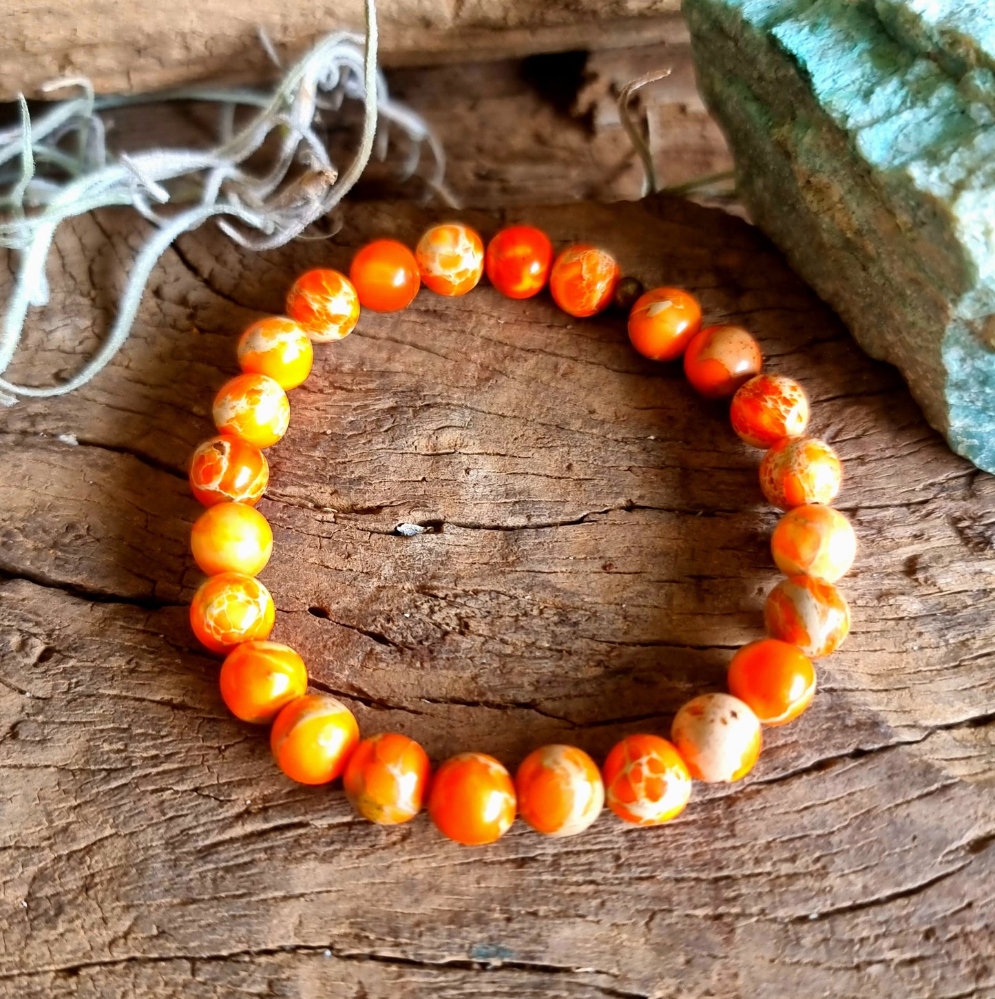 ORANGE IMPERIAL PINE JASPER BRACELET 8mm - SPIRITUAL GROWTH