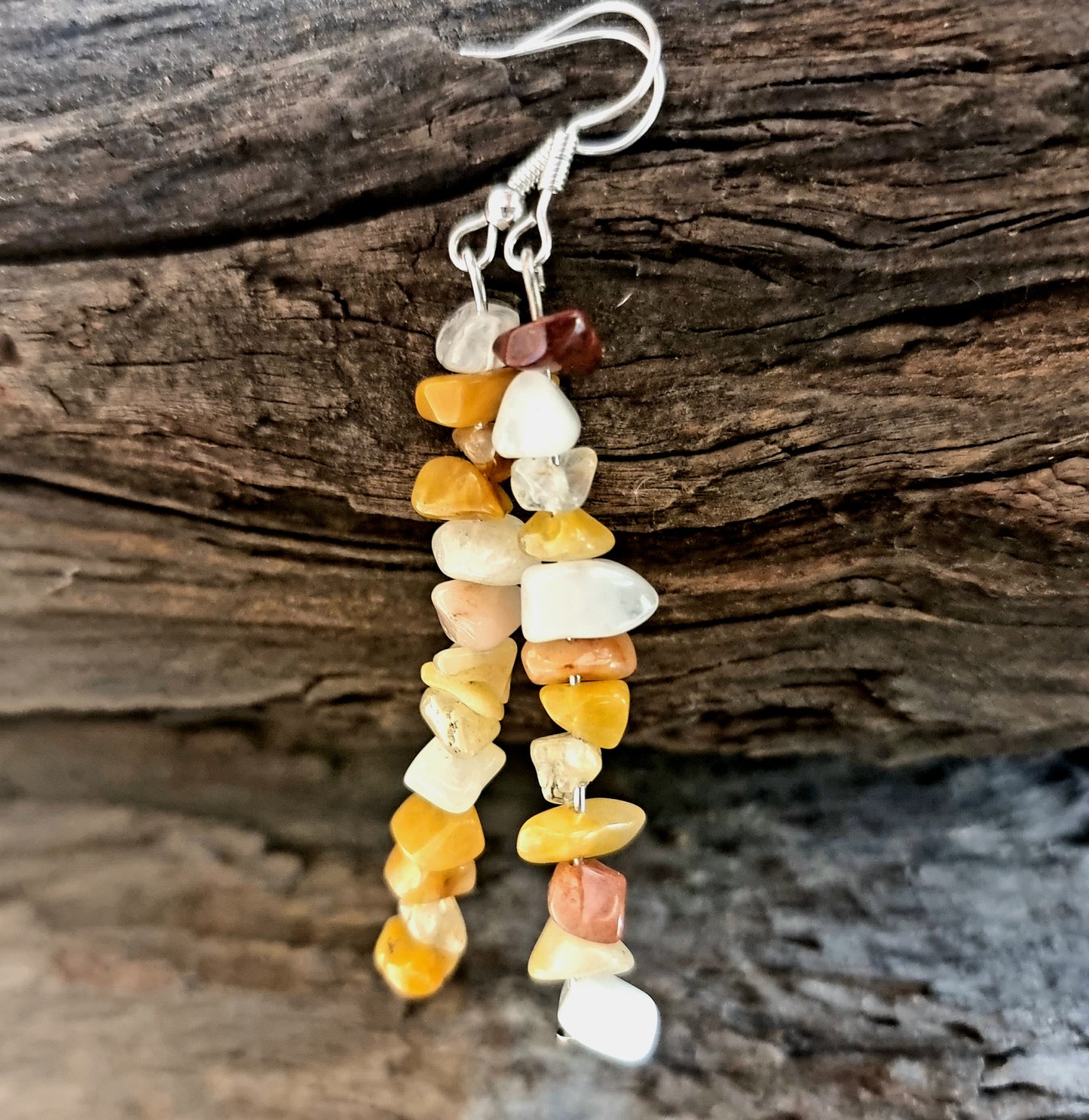 YELLOW AVENTURINE CHIPPED EARRINGS - MANIFESTING