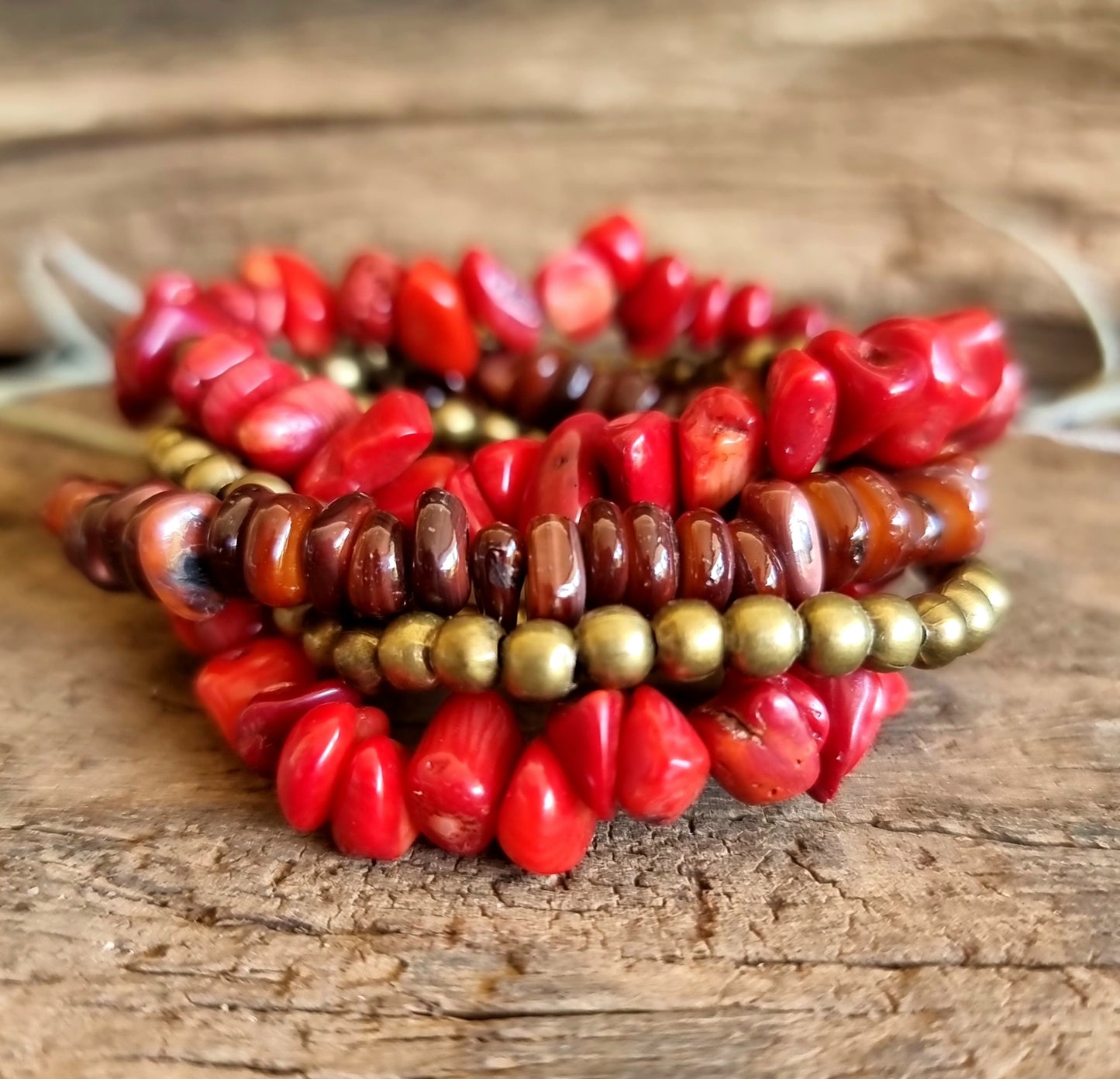 RED CORAL BRACELET SET - VITALITY