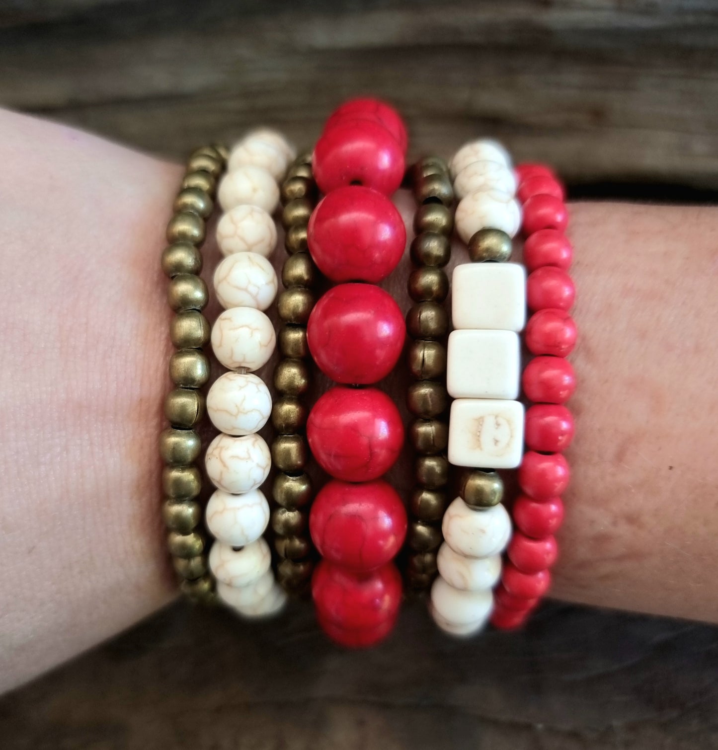 RED HOWLITE BRACELET STACK - ENLIGHTENMENT