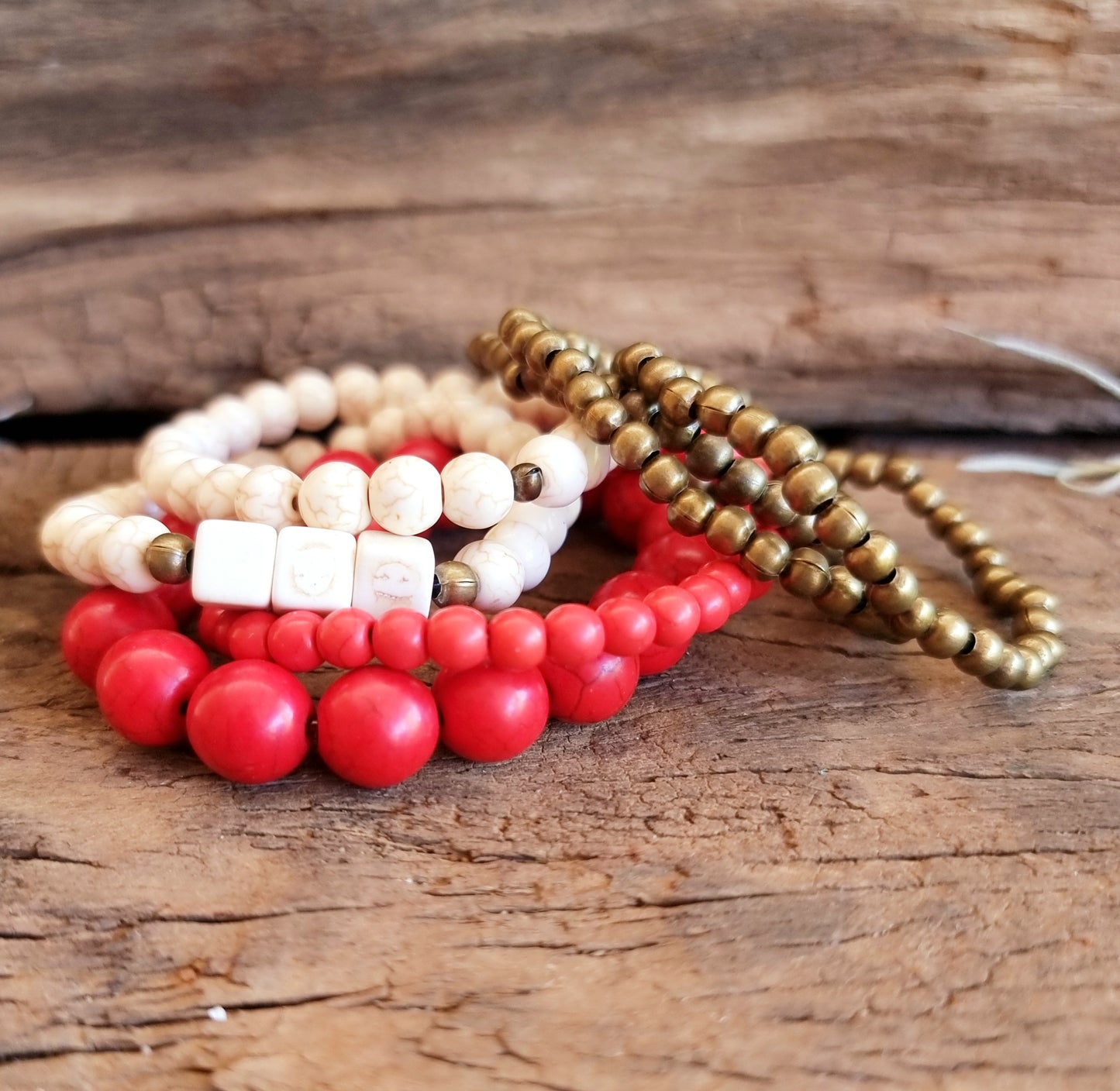 RED HOWLITE BRACELET STACK - ENLIGHTENMENT