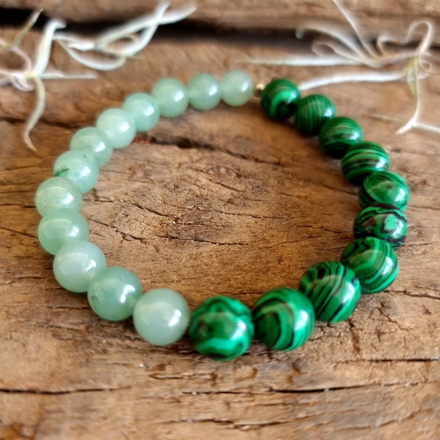 MALACHITE & GREEN AVENTURINE BRACELET 10mm - PROSPERITY