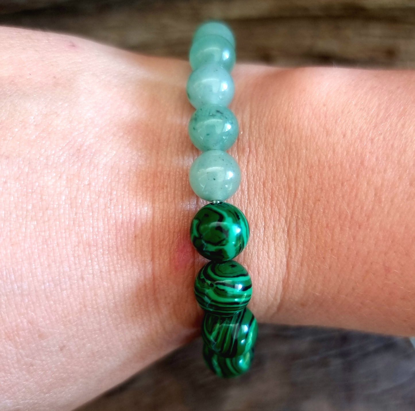 MALACHITE & GREEN AVENTURINE BRACELET 10mm - PROSPERITY