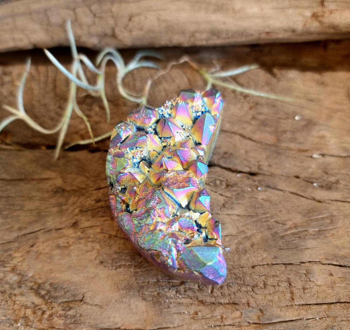 FLAME AURA QUARTZ MOON CARVING - HIGHER REALMS