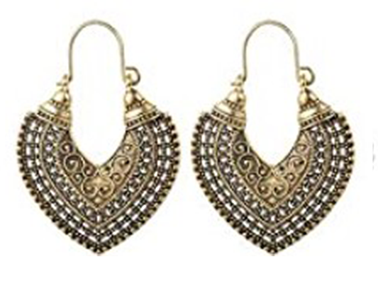EARRINGS VINTAGE - SHIELD GOLD PLATED