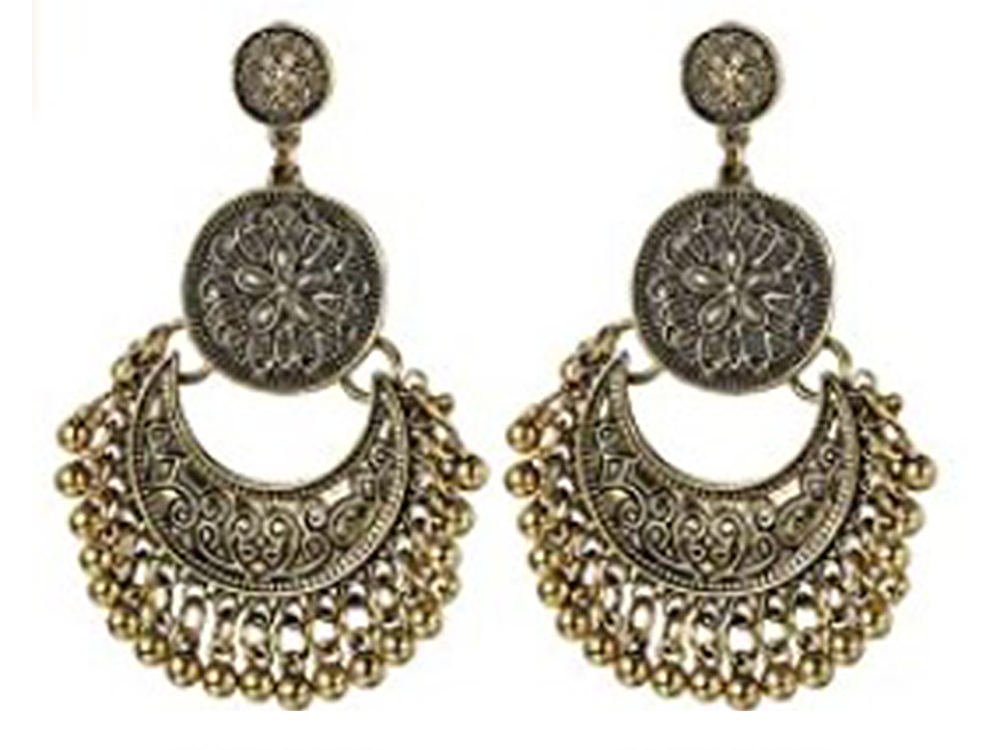 EARRINGS VINTAGE -  GYPSY GOLD PLATED