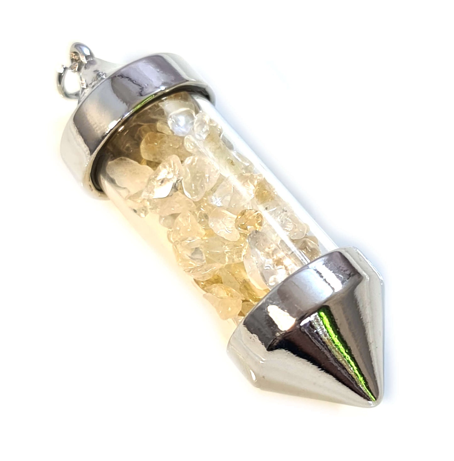 CITRINE GLASS JAR PENDANT - PROSPERITY AND WEALTH