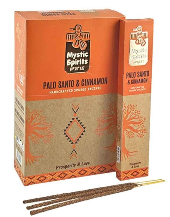 MYSTIC SPIRITS PALO SANTO & CINNAMON INCENSE STICKS - PROSPERITY AND LOVE