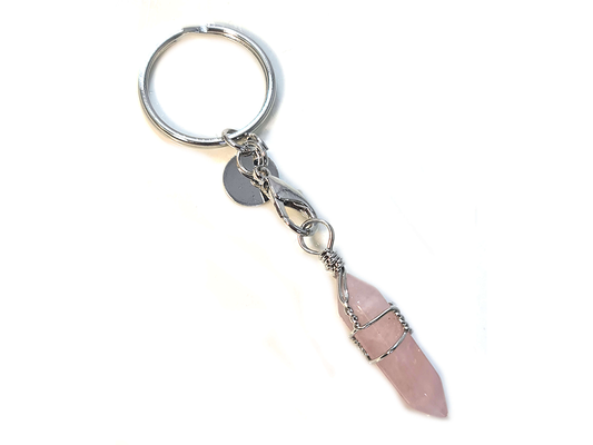 ROSE QUARTZ KEYCHAIN - LOVE