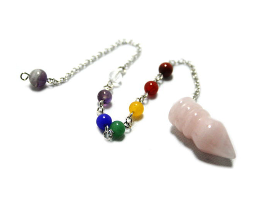 ROSE QUARTZ CHAKRA PENDULUM - ENERGY HEALING