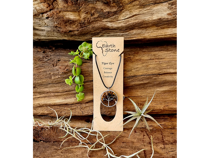 Tigers Eye Tree Of Life Necklace - Wildlings Crystals South Africa