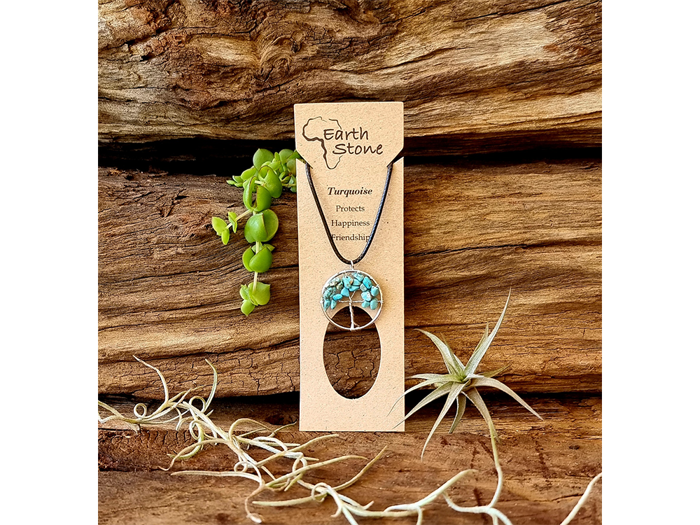 EARTH STONE TREE OF LIFE NECKLACE - HOWLITE