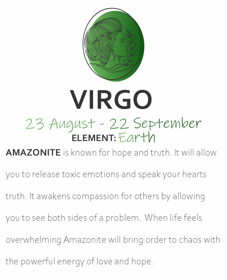 VIRGO ZODIAC ENERGY BRACELET - AMAZONITE