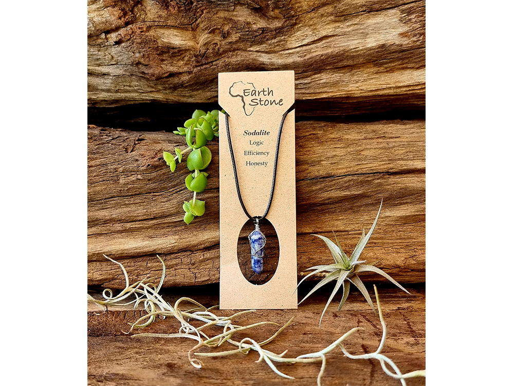 SODALITE WIRE WRAPPED NECKLACE - INTUITION